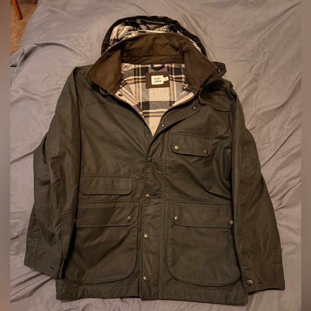 NWT Flannel-Lined Waxed Hudson Jacket in Forrest (size Medium)